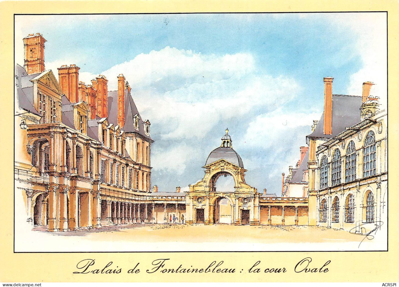 Palais De FONTAINEBLEAU La Cour Ovale  25(scan Recto-verso) MA2147 - Fontainebleau