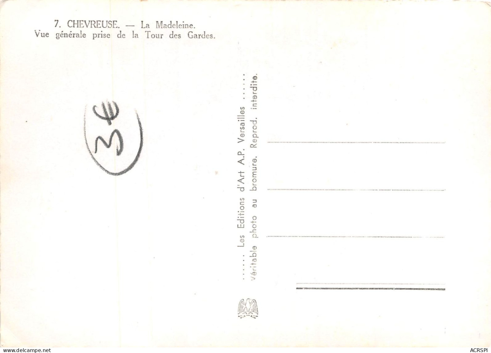 CHEVREUSE La Madeleine Vue Generale Prise De La Tour Des Gardes 17(scan Recto-verso) MA2147 - Chevreuse