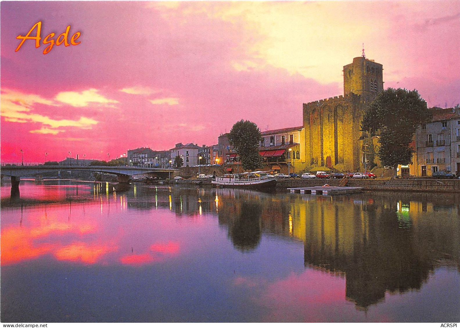 AGDE LA CATHEDRALE ET L HERAULT AU CREPUSCULE 29(scan Recto-verso) MA2146 - Agde