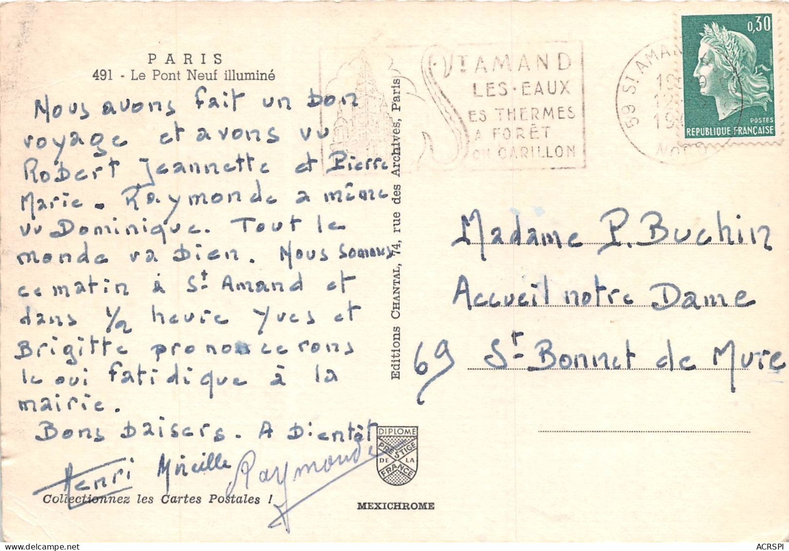 PARIS Le Pont Neuf Illumine 1(scan Recto-verso) MA2145 - Ponts