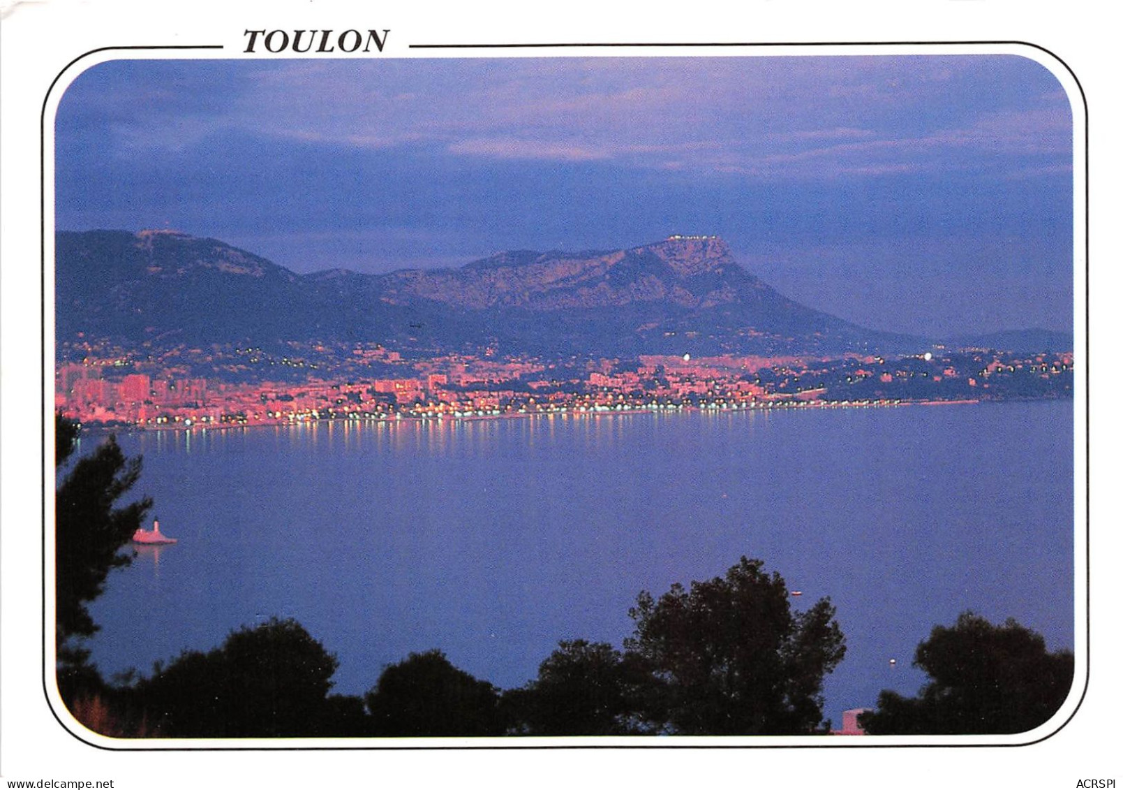 TOULON La Rade Au Crepuscule Le Mont Faron Et Le Mont Coudon 17(scan Recto-verso) MA2143 - Toulon