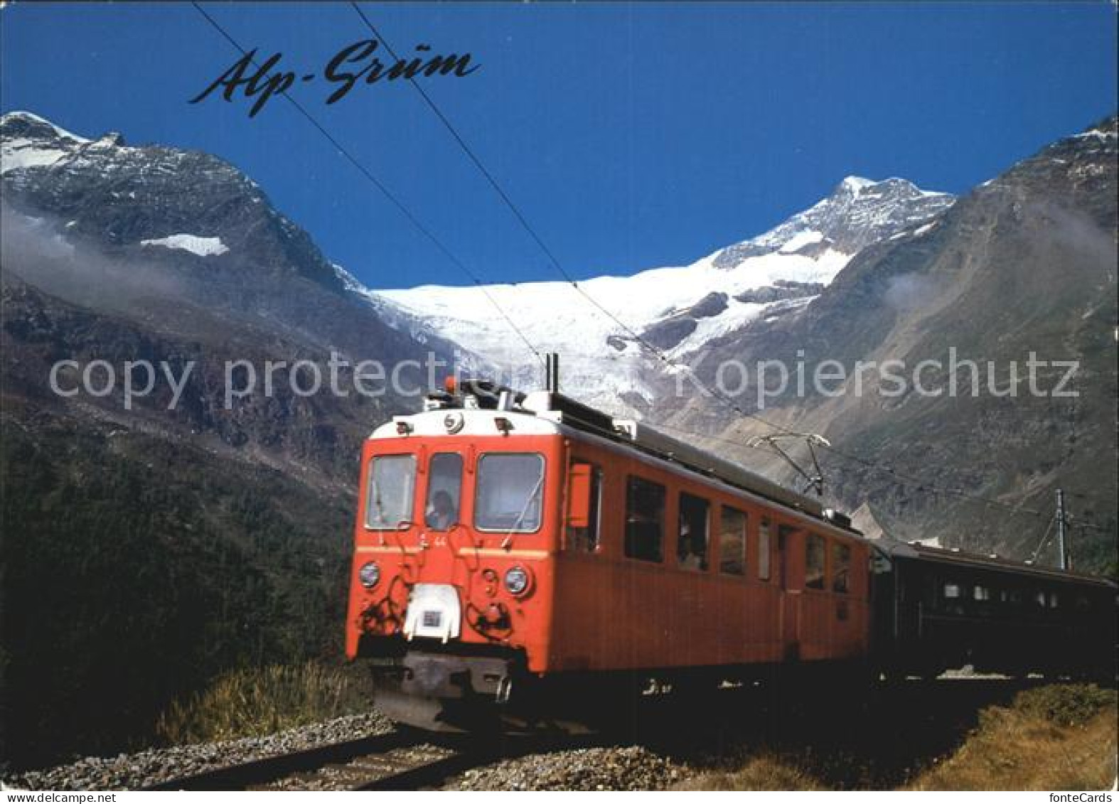 12522351 Berninabahn Alp Gruem Paluegletscher  Eisenbahn - Autres & Non Classés