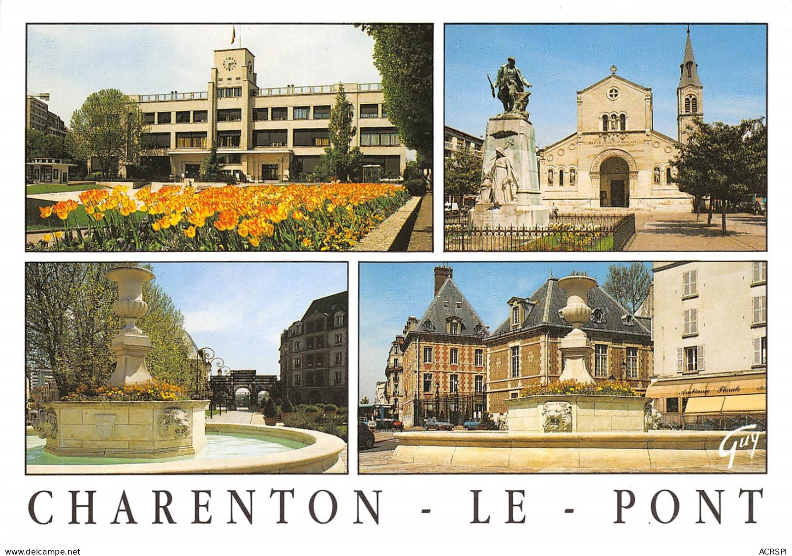 CHARENTON LE PONT La Place Aristide Briand L Eglise La Fontaine De La Place De Valois 27(scan Recto-verso) MA2140 - Charenton Le Pont