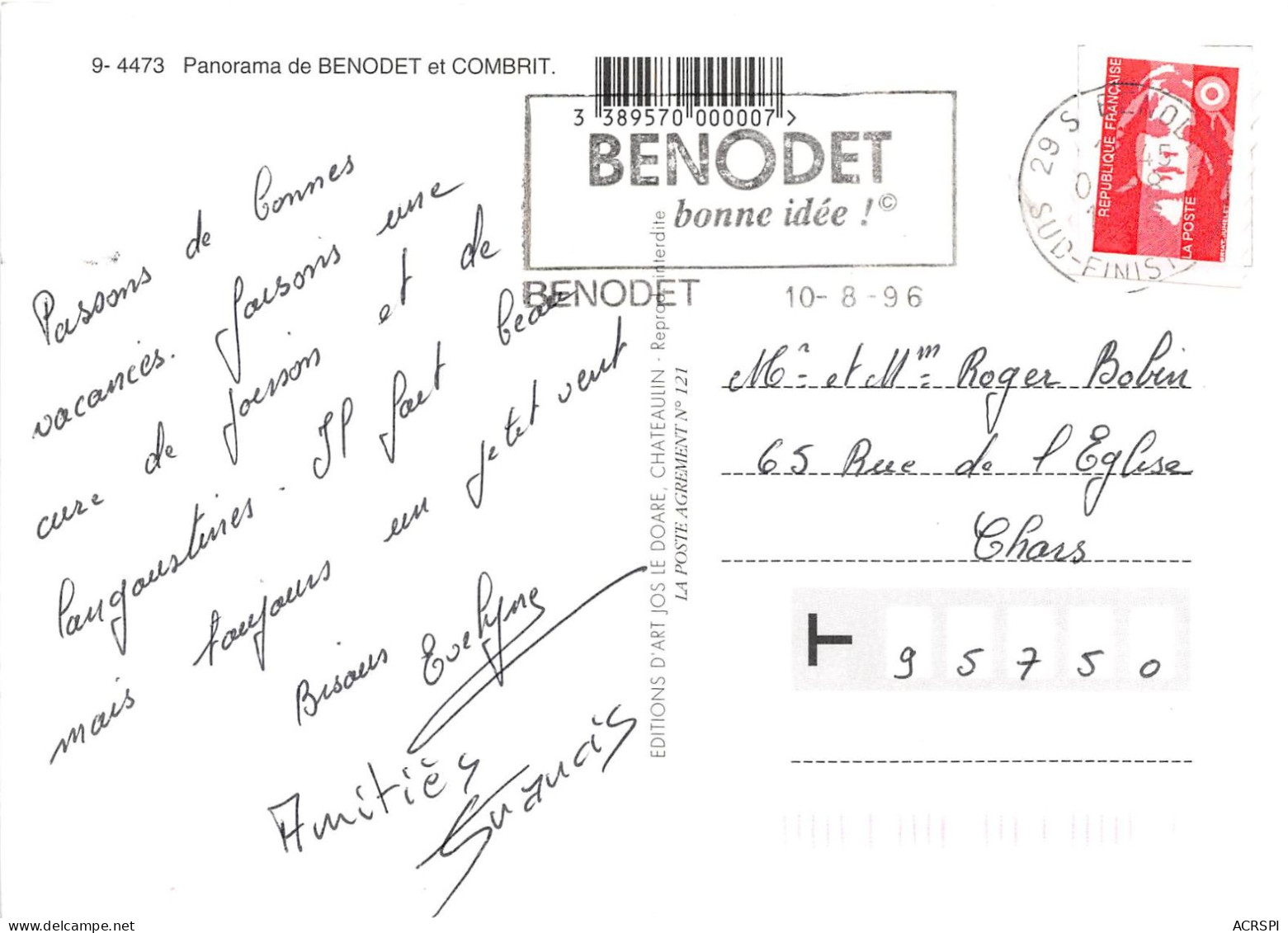 BENODET Panorama Et Combrit 22(scan Recto-verso) MA2168 - Bénodet