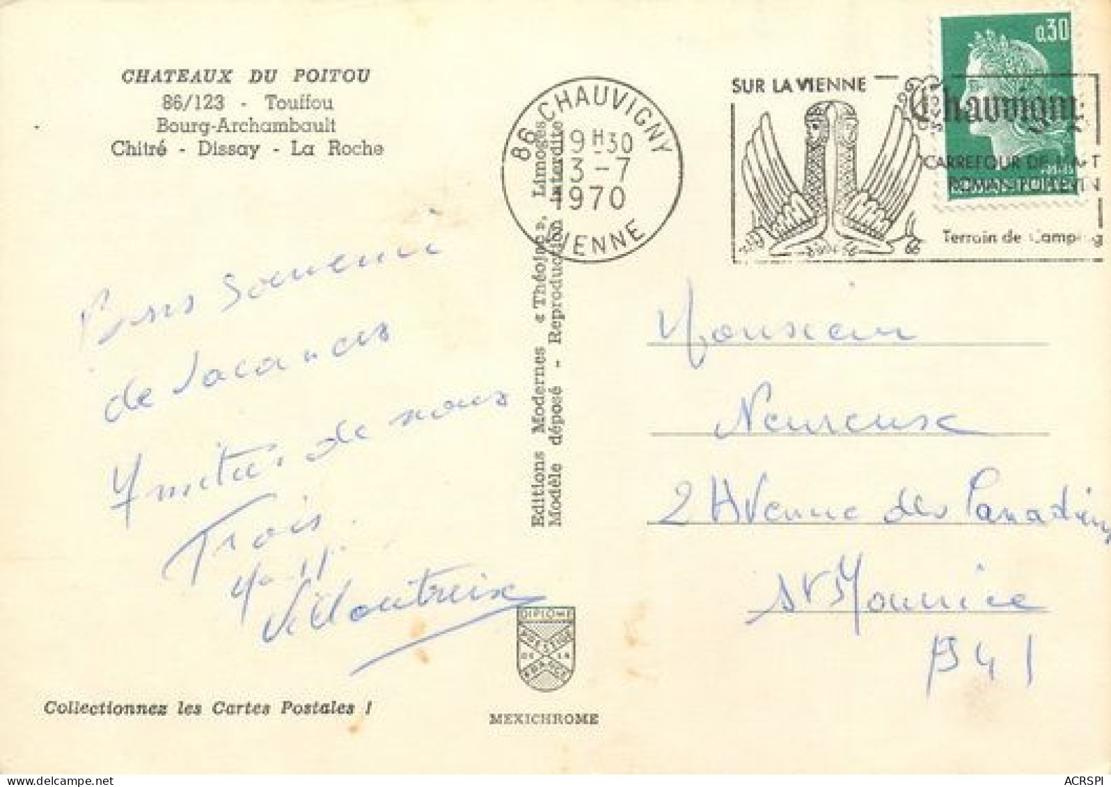 Chateaux Du Poitou Touffou Archambault Chitré Dissay La Roche   46   (scan Recto-verso)MA2166Ter - La Roche Posay