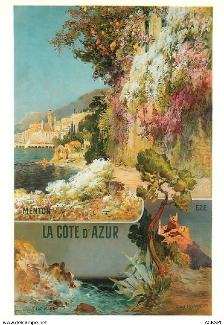 EZE Cap Martin Menton  Dessin De Ernest LESSIEUX  25  (scan Recto-verso)MA2164Bis - Cannes