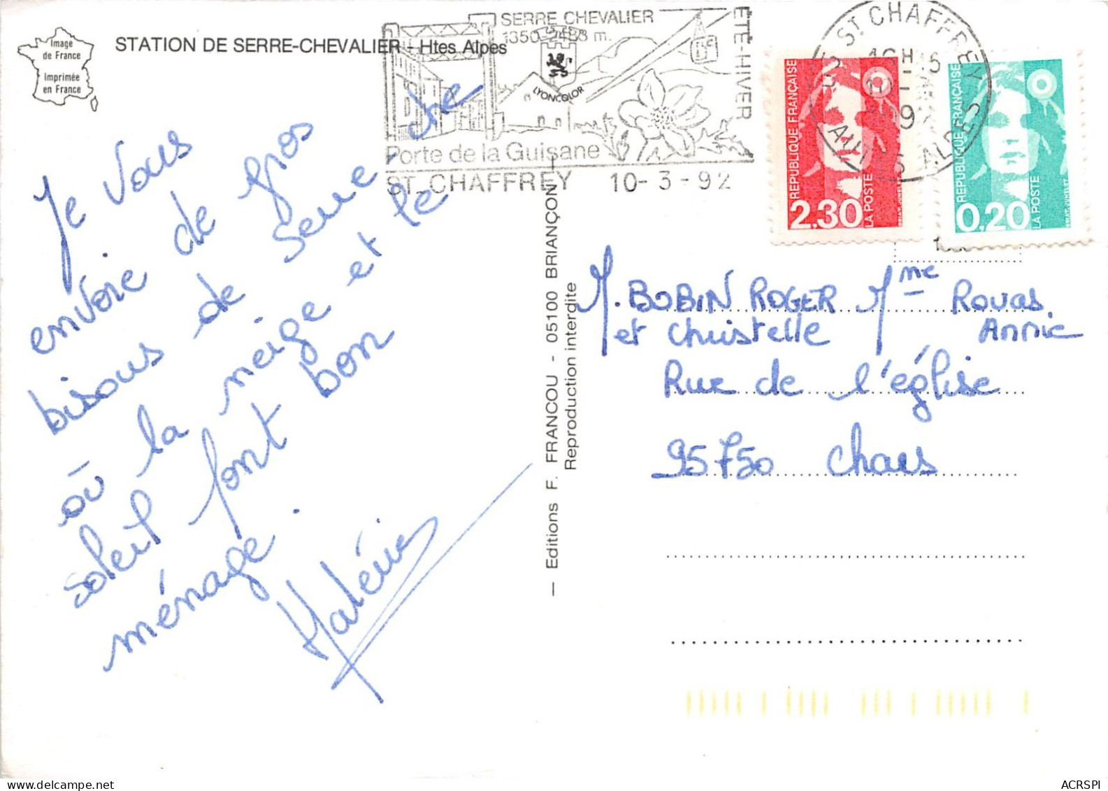 Station De SERRE CHEVALIER 17(scan Recto-verso) MA2164 - Serre Chevalier