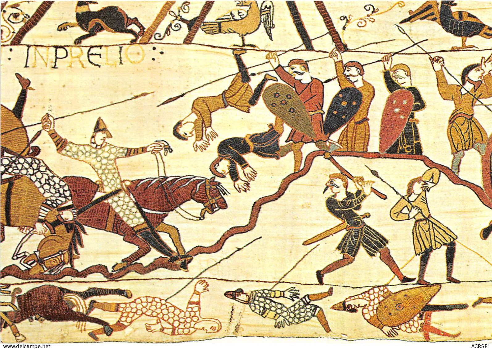 BAYEUX Tapisserie De La Reine Mathilde Normands Et Saxons Livrent Le Combat Final 14(scan Recto-verso) MA2160 - Bayeux