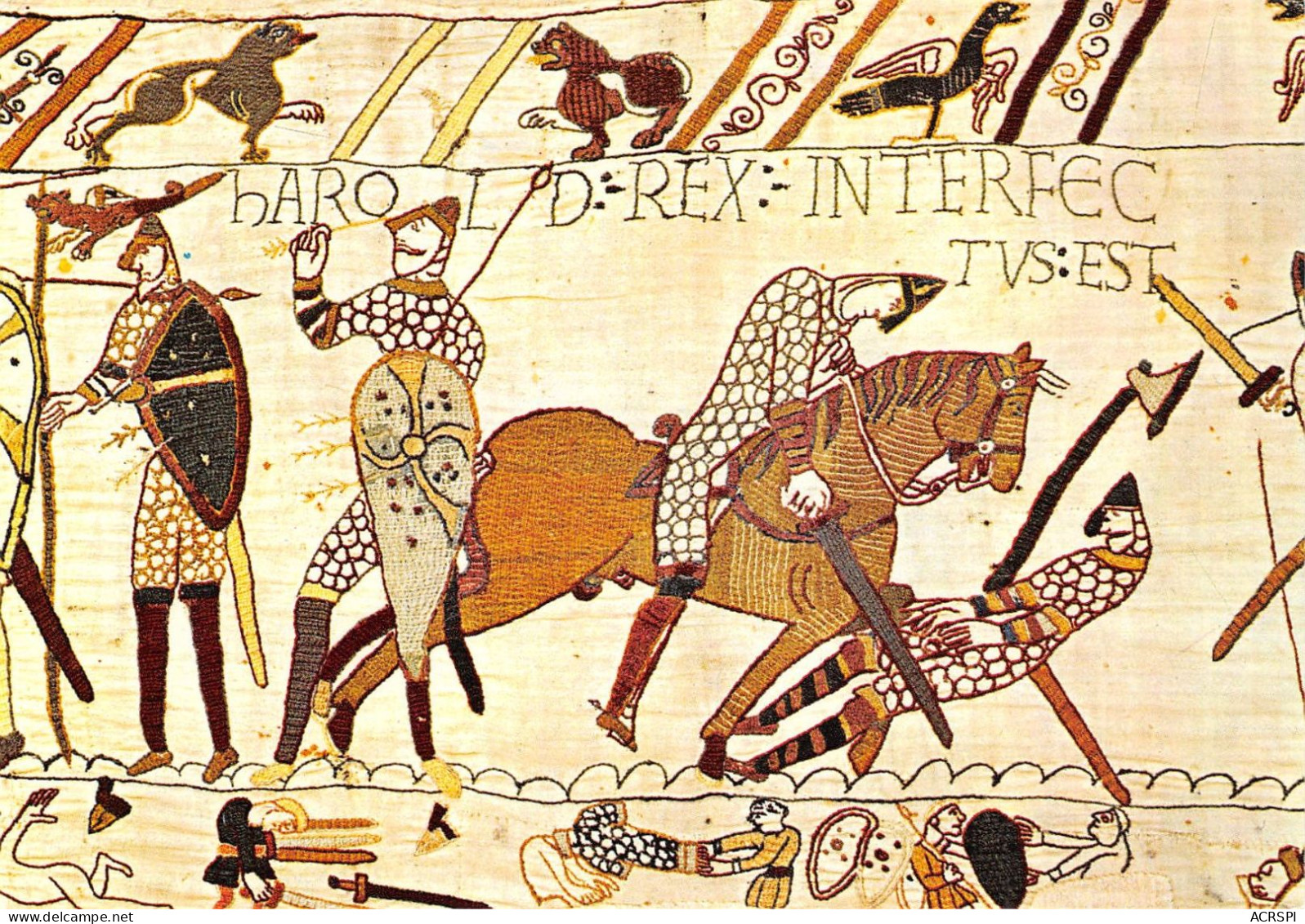 BAYEUX Tapisserie De La Reine Mathilde Harold Succombe Atteint Par Une Fleche Normande 15(scan Recto-verso) MA2160 - Bayeux