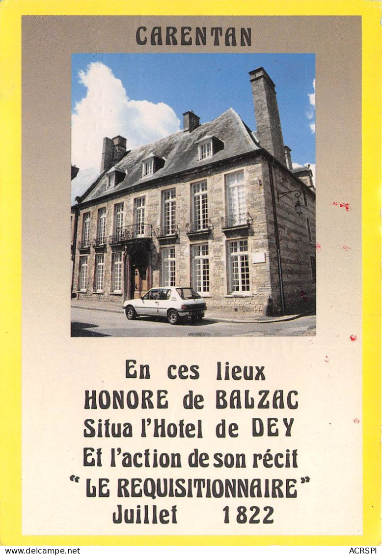 CARENTAN EN CES LIEUX HONORE D EBALZAC SITUA L HOTEL DE DEY 2(scan Recto-verso) MA2176 - Carentan