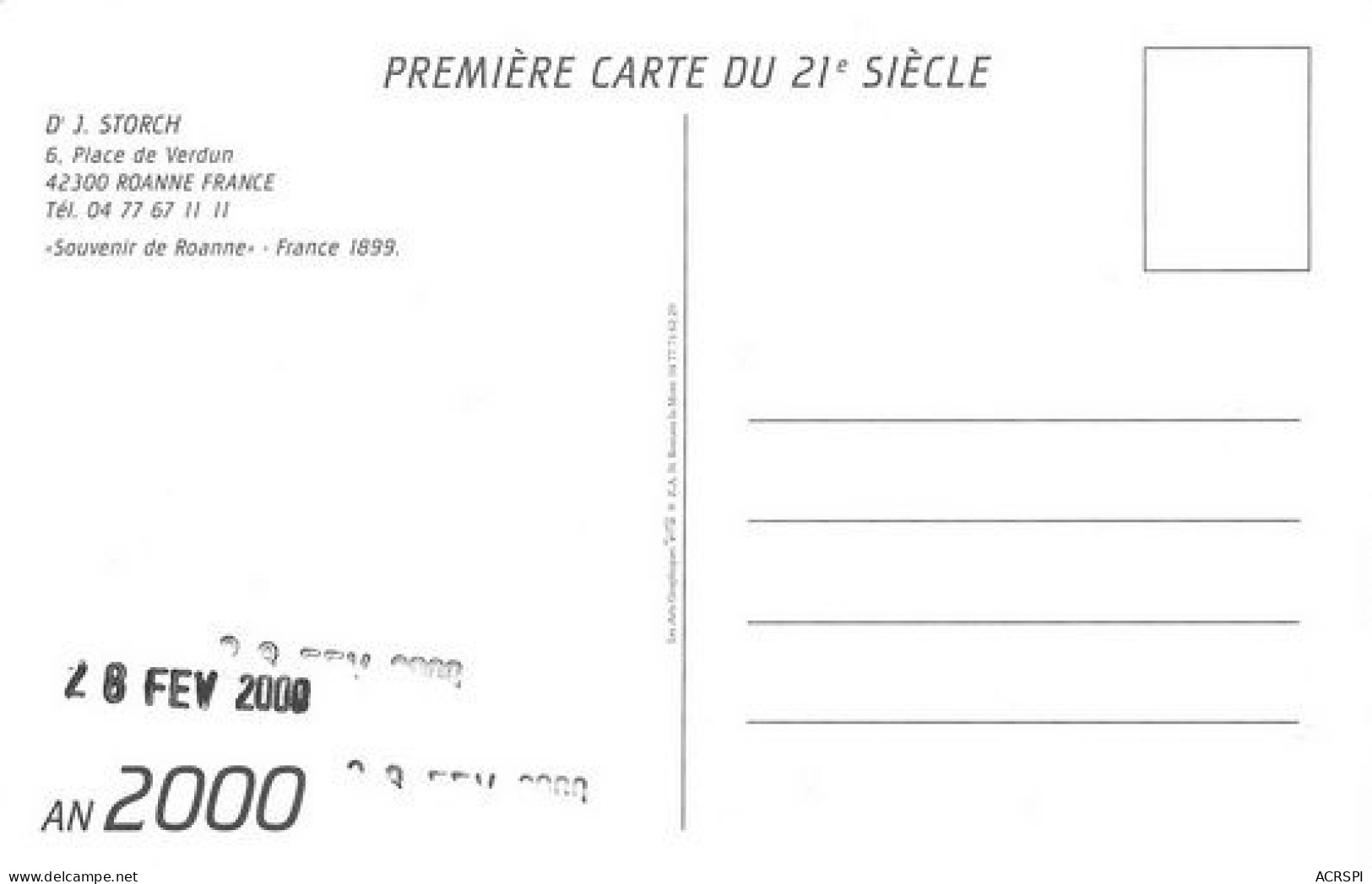 ROANNE Souvenir Dj STORCH  26   (scan Recto-verso)MA2174Ter - Roanne