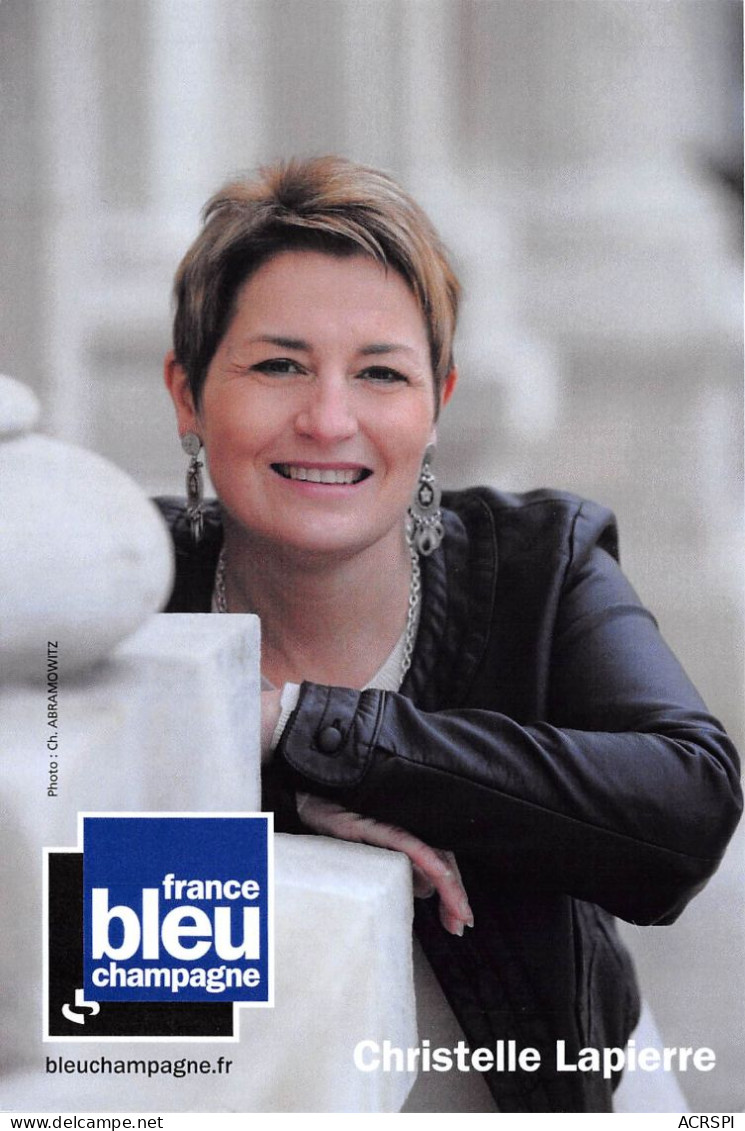 FRANCE BLEU CHAMPAGNE CHRISTELLE LAPIERRE 8(scan Recto-verso) MA2173 - Publicité