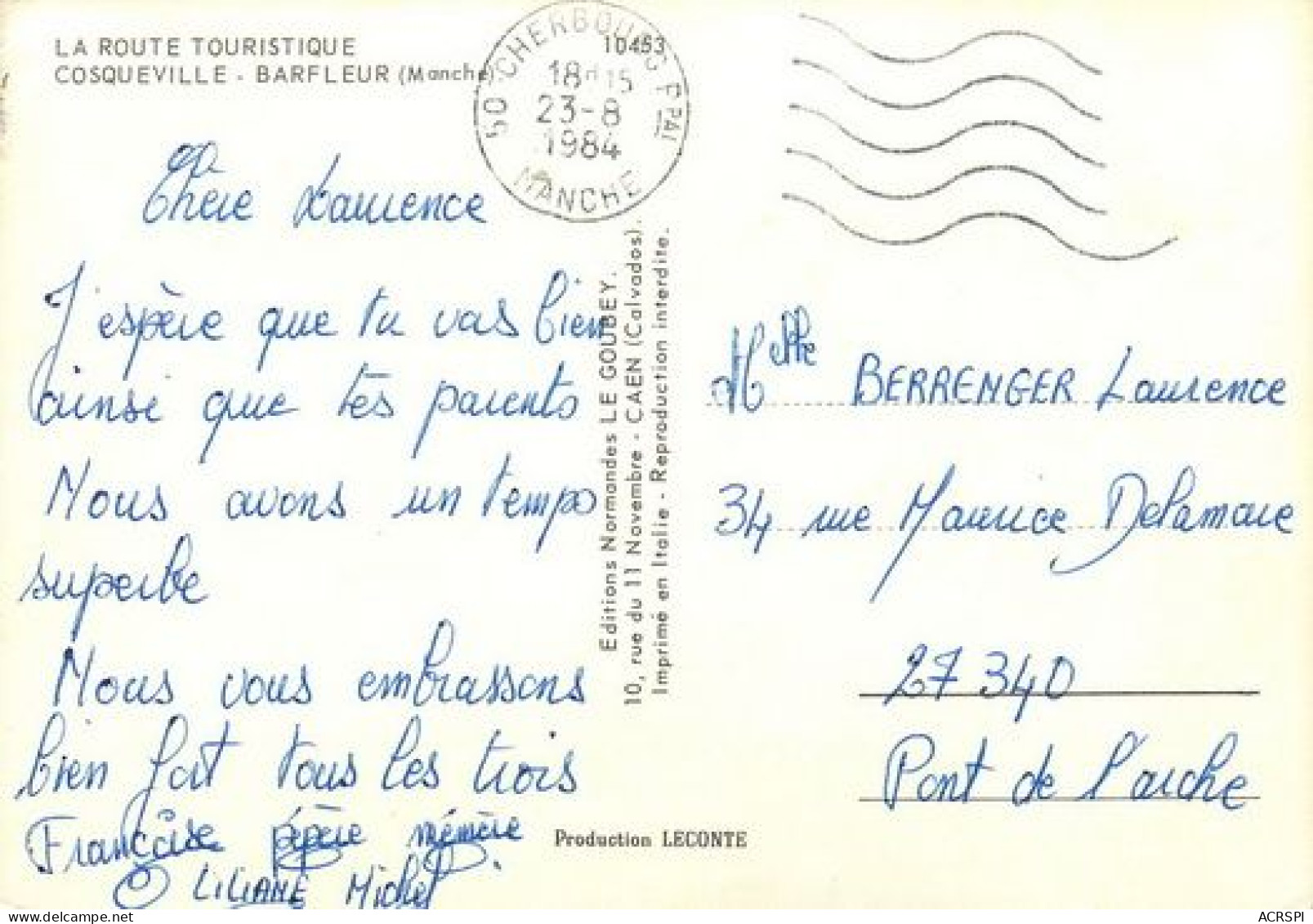 COSQUEVILLE BARFLEUR Cherbourg  42 (scan Recto-verso)MA2171Ter - Barfleur