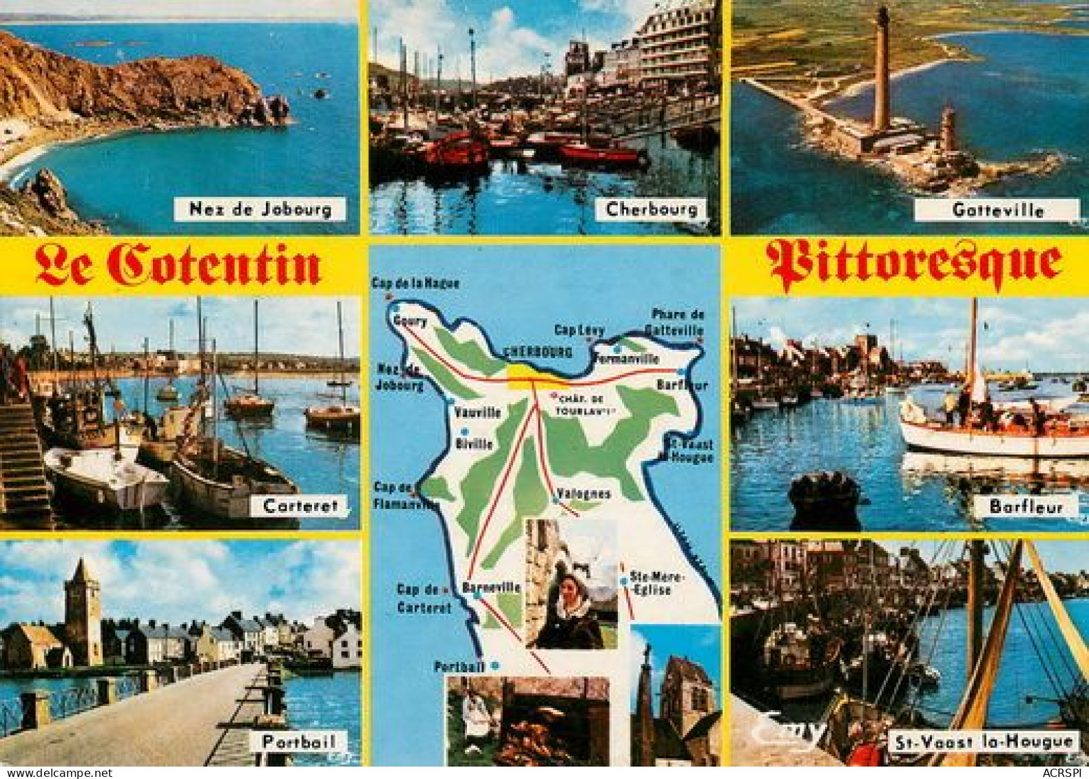 Cotentin Carte Map 50 Manche Cherbourg Carteret Portbail Barfleur Jobourg  39   (scan Recto-verso)MA2171Ter - Barfleur