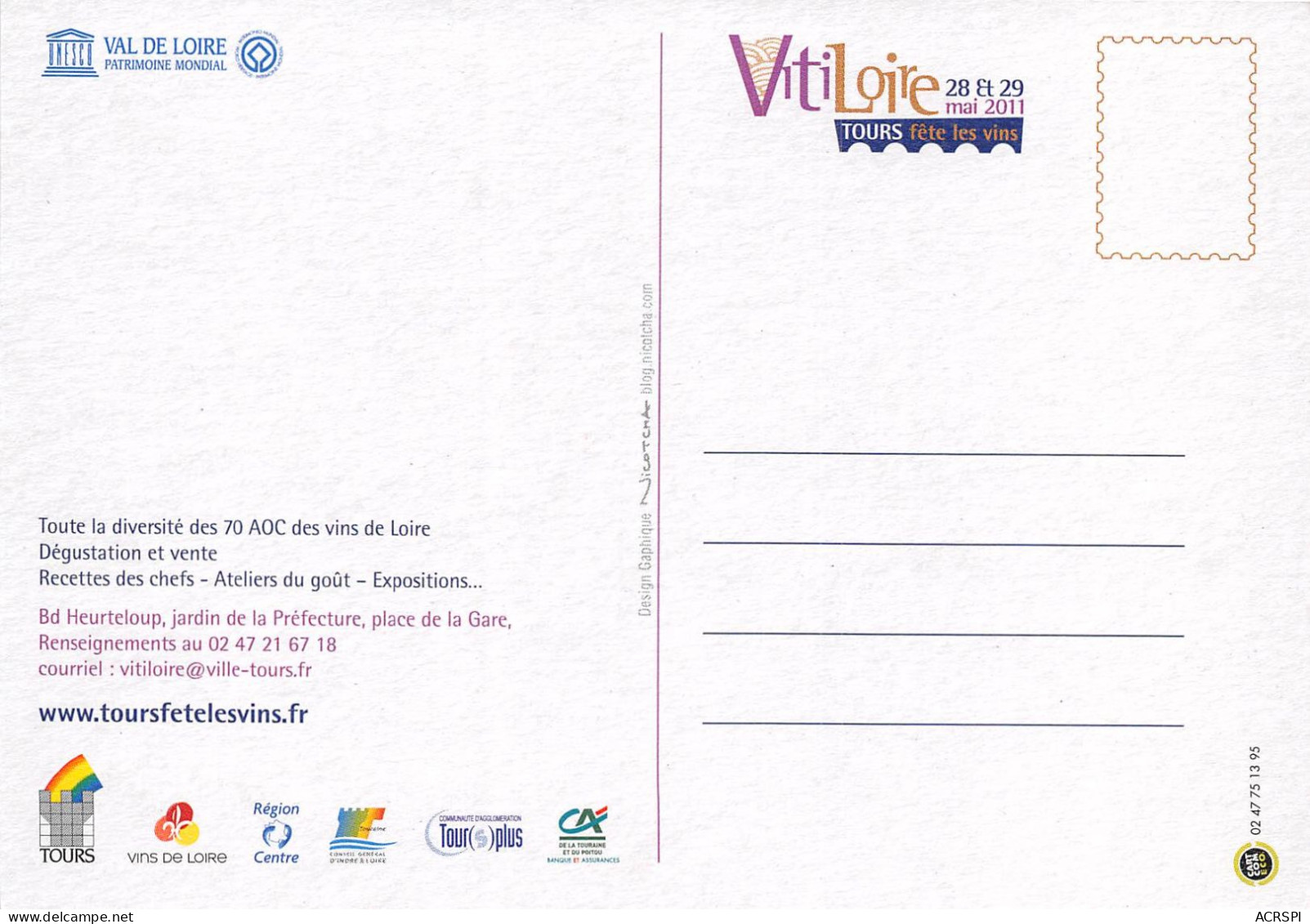 TOURS Vitiloire Tours Fete Les Vins 21(scan Recto-verso) MA2171 - Tours
