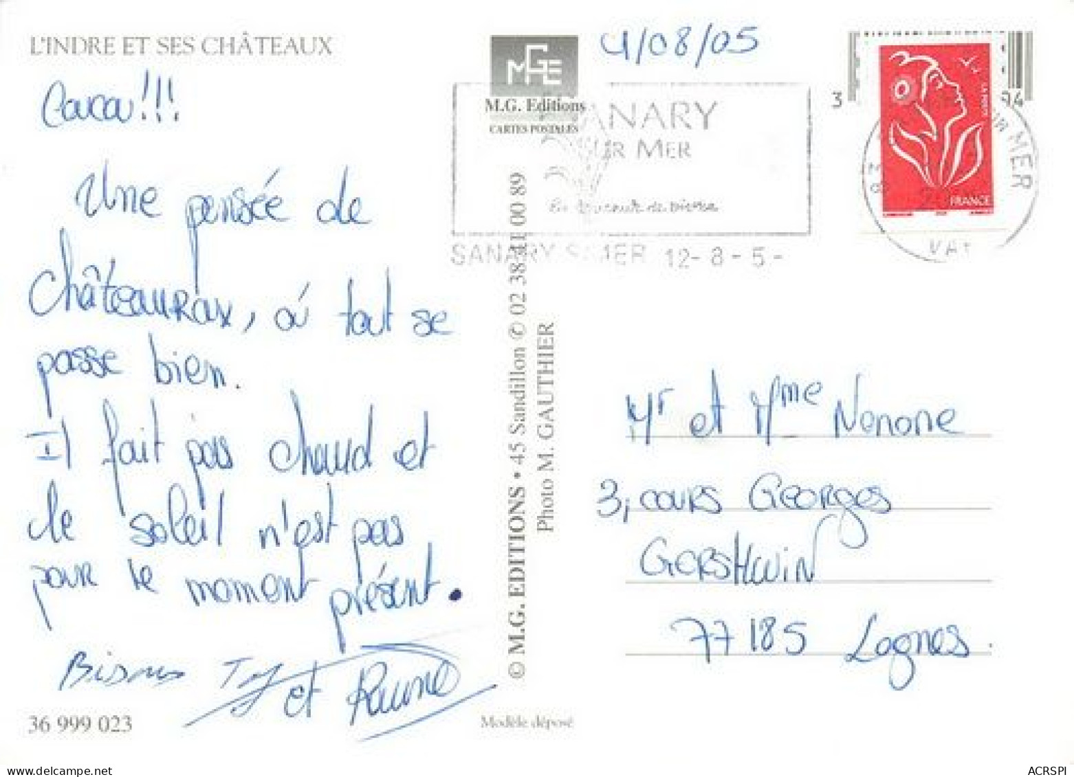 L'indre Et Ses Chateaux   47   (scan Recto-verso)MA2168Ter - Chateauroux