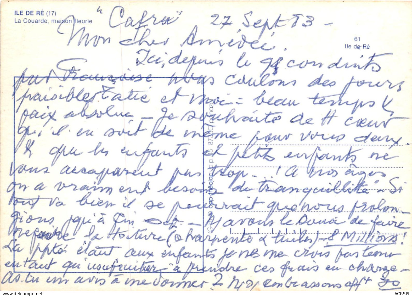 L ILE DE RE La Couarde Maison Fleurie 15(scan Recto-verso) MA2189 - Ile De Ré