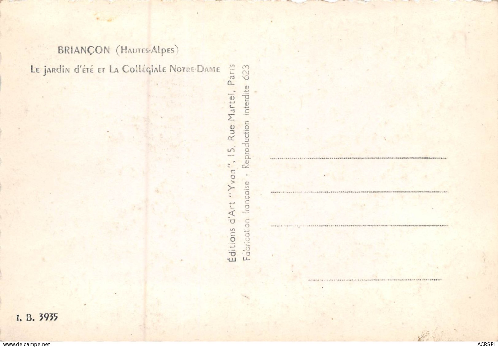 BRIANCON Le Jardin D Ete Et La Collegiale Notre Dame  3(scan Recto-verso) MA2186 - Briancon
