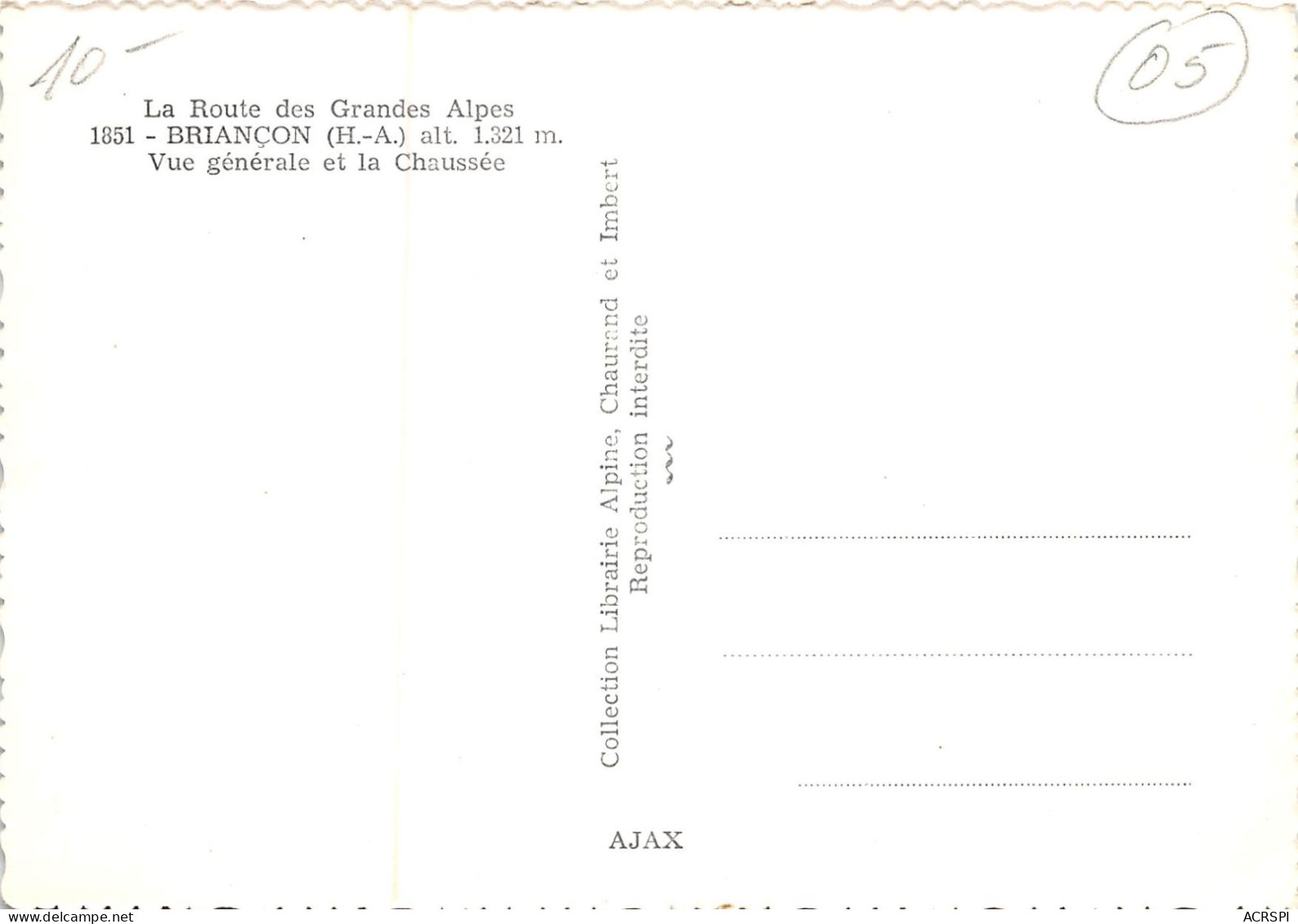 BRIANCON Vue Generale Et La Chaussee 8(scan Recto-verso) MA2185 - Briancon