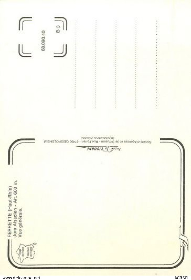 FERRETTE   Alsace Haut Rhin Vue Générale  19   (scan Recto-verso)MA2184Ter - Ferrette