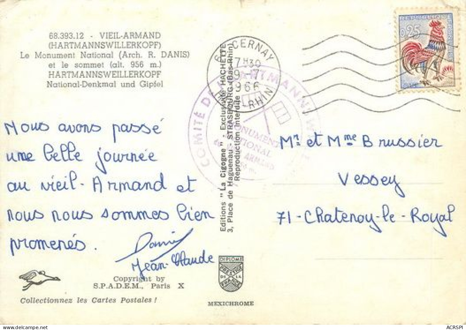 Le Vieil Armand (Hartmannswillerkopf) - Wattwiller  15   (scan Recto-verso)MA2184Ter - Mulhouse