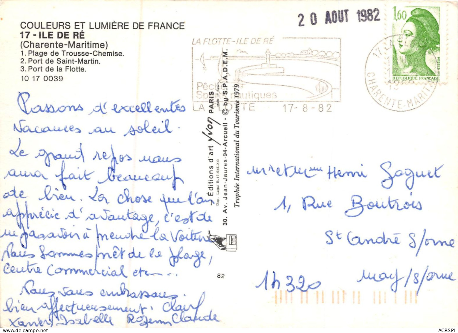 ILE DE RE Plage De Trousse Chemise Port De Saint Martin 7(scan Recto-verso) MA2183 - Ile De Ré