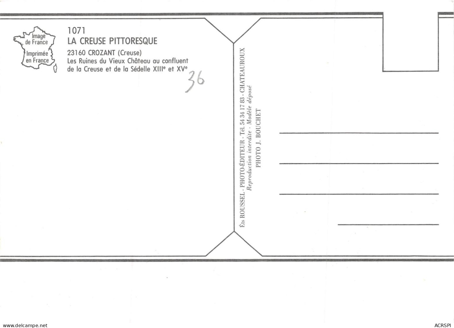 CROZANT Les Ruines Du Vieux Chateau Au Confluent 26(scan Recto-verso) MA2182 - Crozant