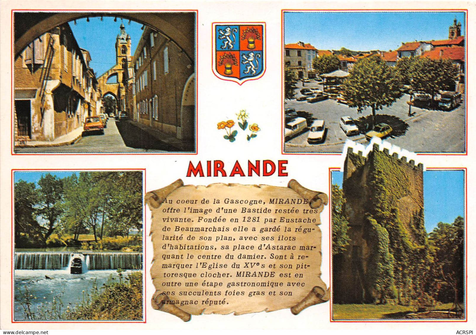 MIRANDE Vue Sur L Eglise Place D Astarac La Cascade 9(scan Recto-verso) MA2179 - Mirande