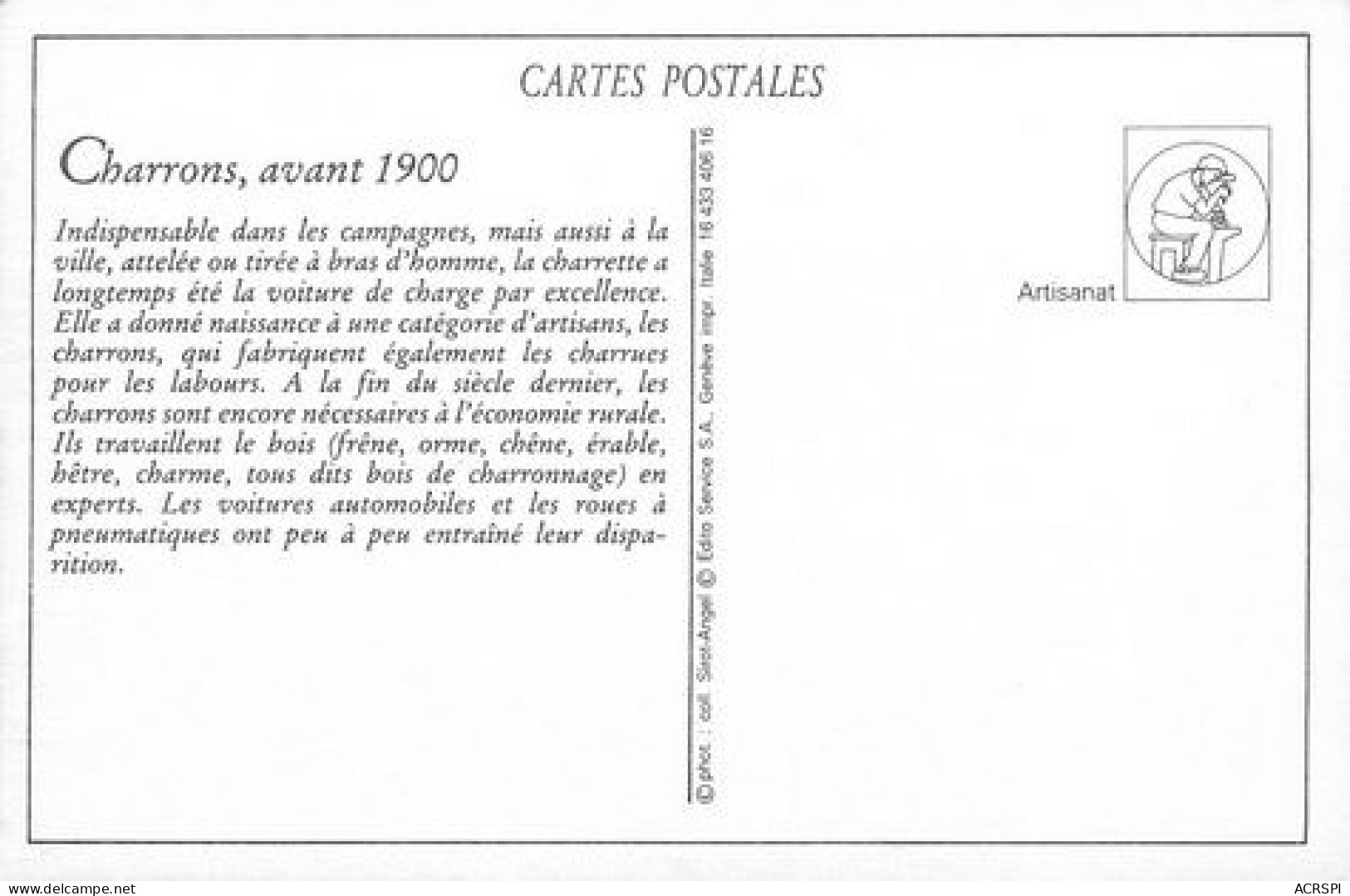 CHARRONS Avant 1900 Travail Du Bois  51   (scan Recto-verso)MA2176Ter - Artisanat