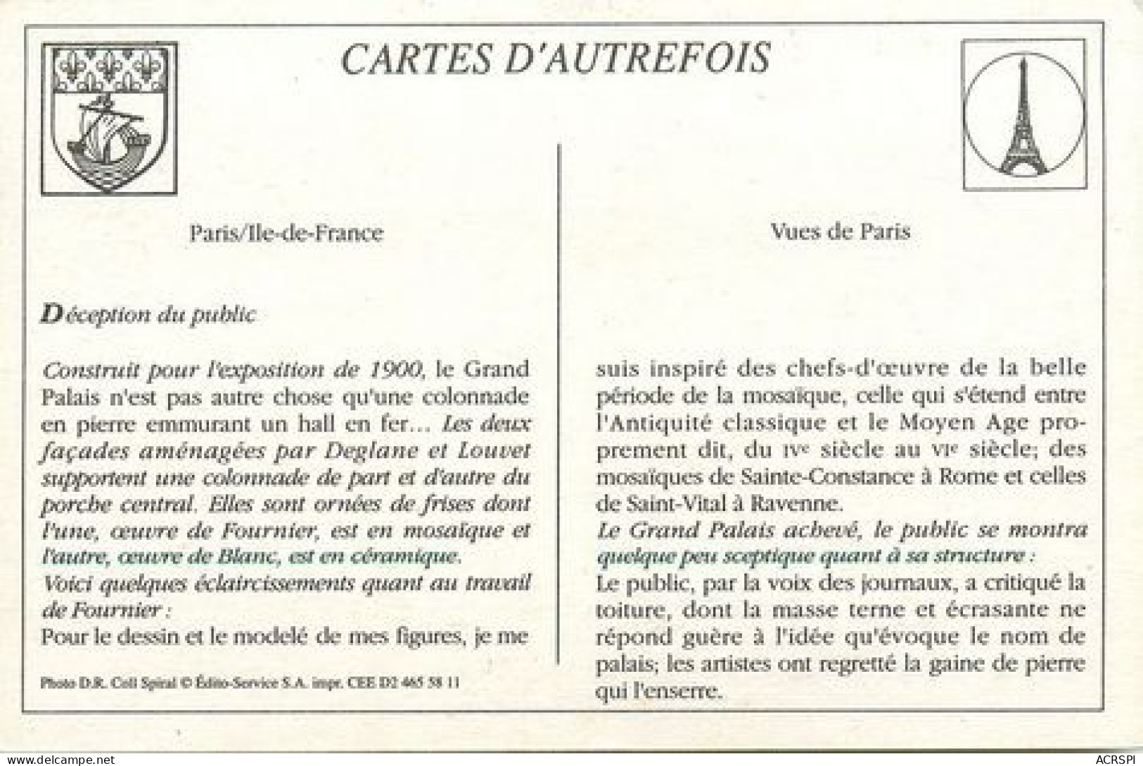 PARIS  Grand Palais  19   (scan Recto-verso)MA2176Ter - District 08