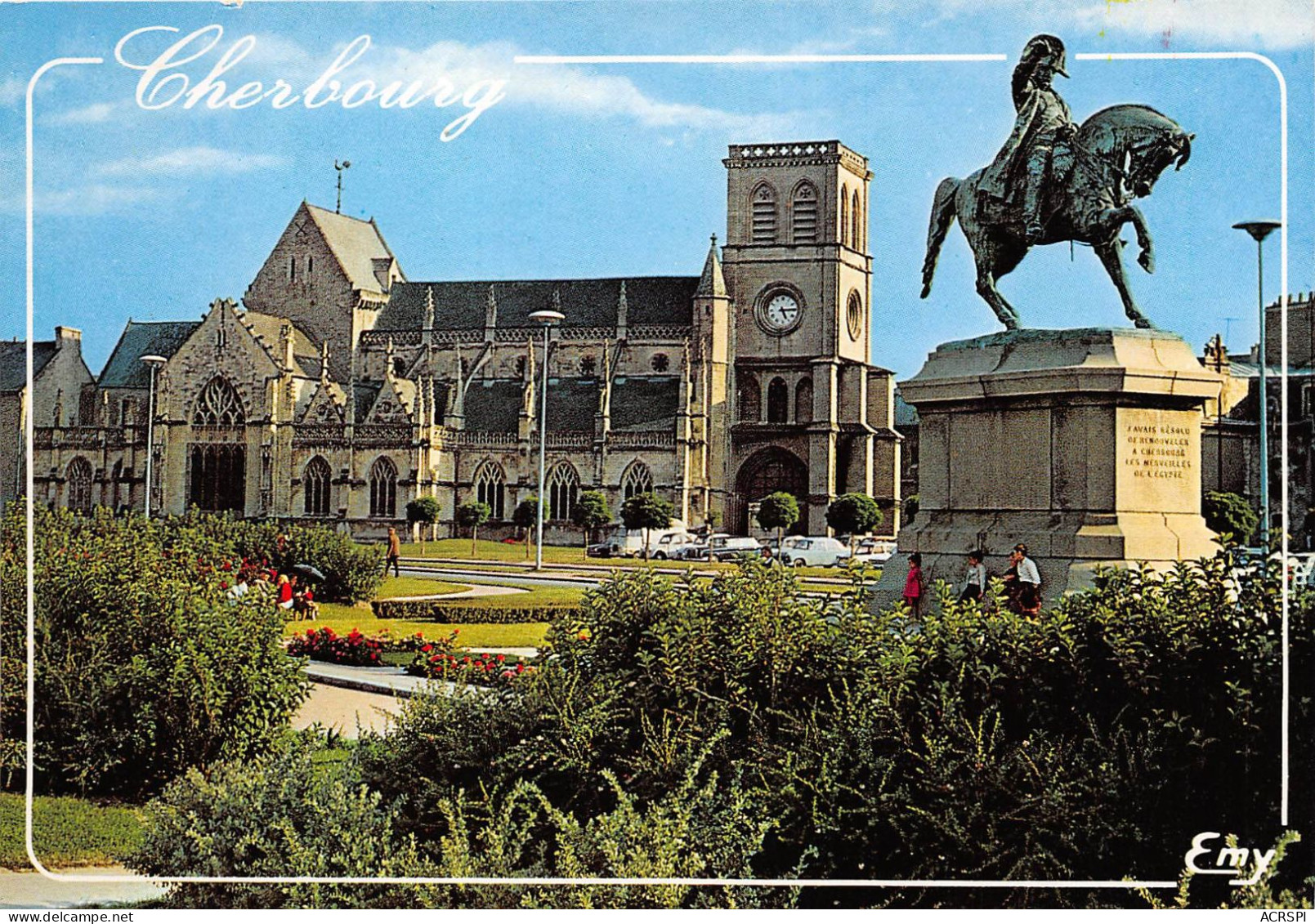 CHERBOURG Les Jardins De La Place Napoleon La Statue De Napoleon 1er  29(scan Recto-verso) MA2195 - Cherbourg