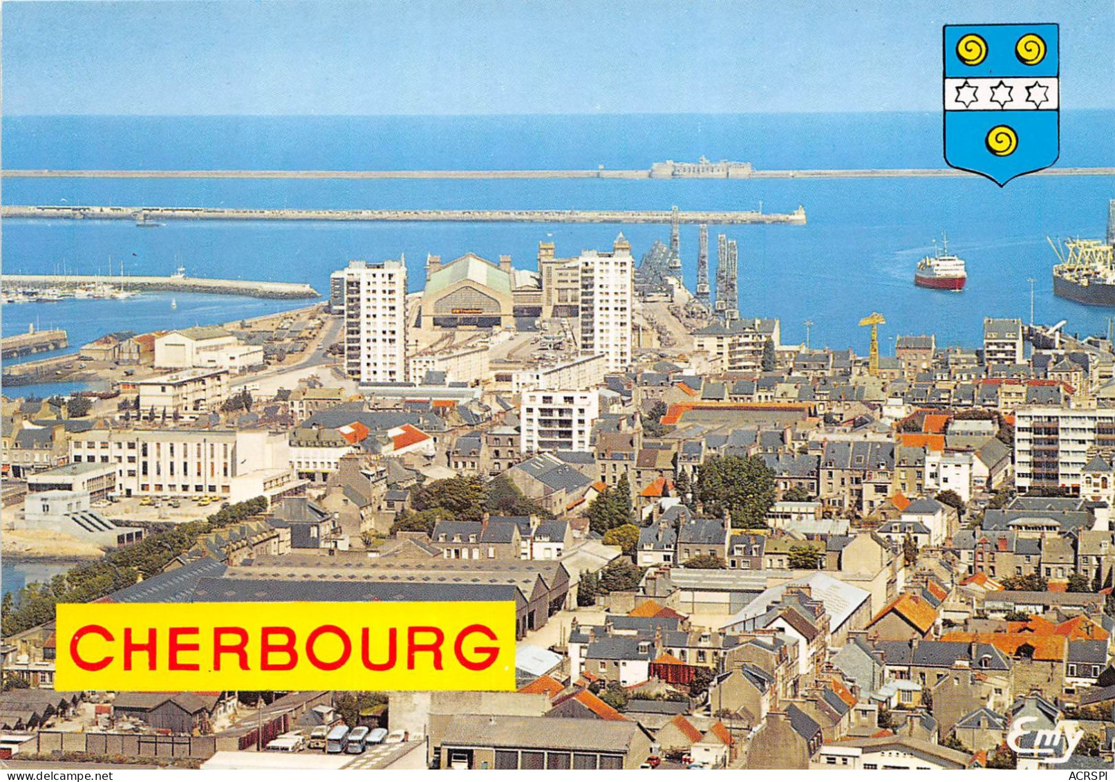 CHERBOURG Vue Generale Sur La Ville La Gare Maritime Et La Rade 19(scan Recto-verso) MA2195 - Cherbourg