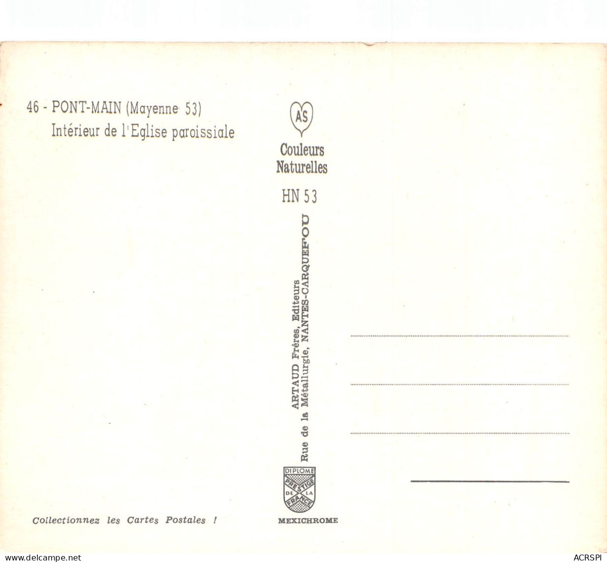 PONTMAIN Interieur De L Eglise Paroissiale 16(scan Recto-verso) MA2194 - Pontmain