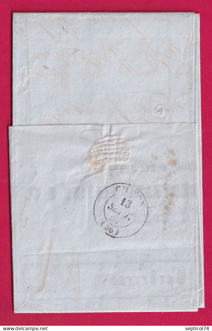 N°16 TTB PC 1771 LOUDUN VIENNE POUR CHINON INDRE ET LOIRE 1857 LETTRE - 1849-1876: Classic Period