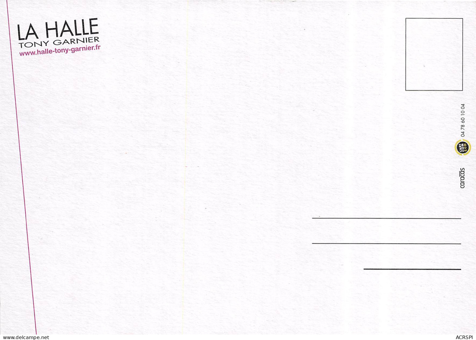 Ville De LYON LA HALLE TONY GARNIER 6(scan Recto-verso) MB2310 - Reclame