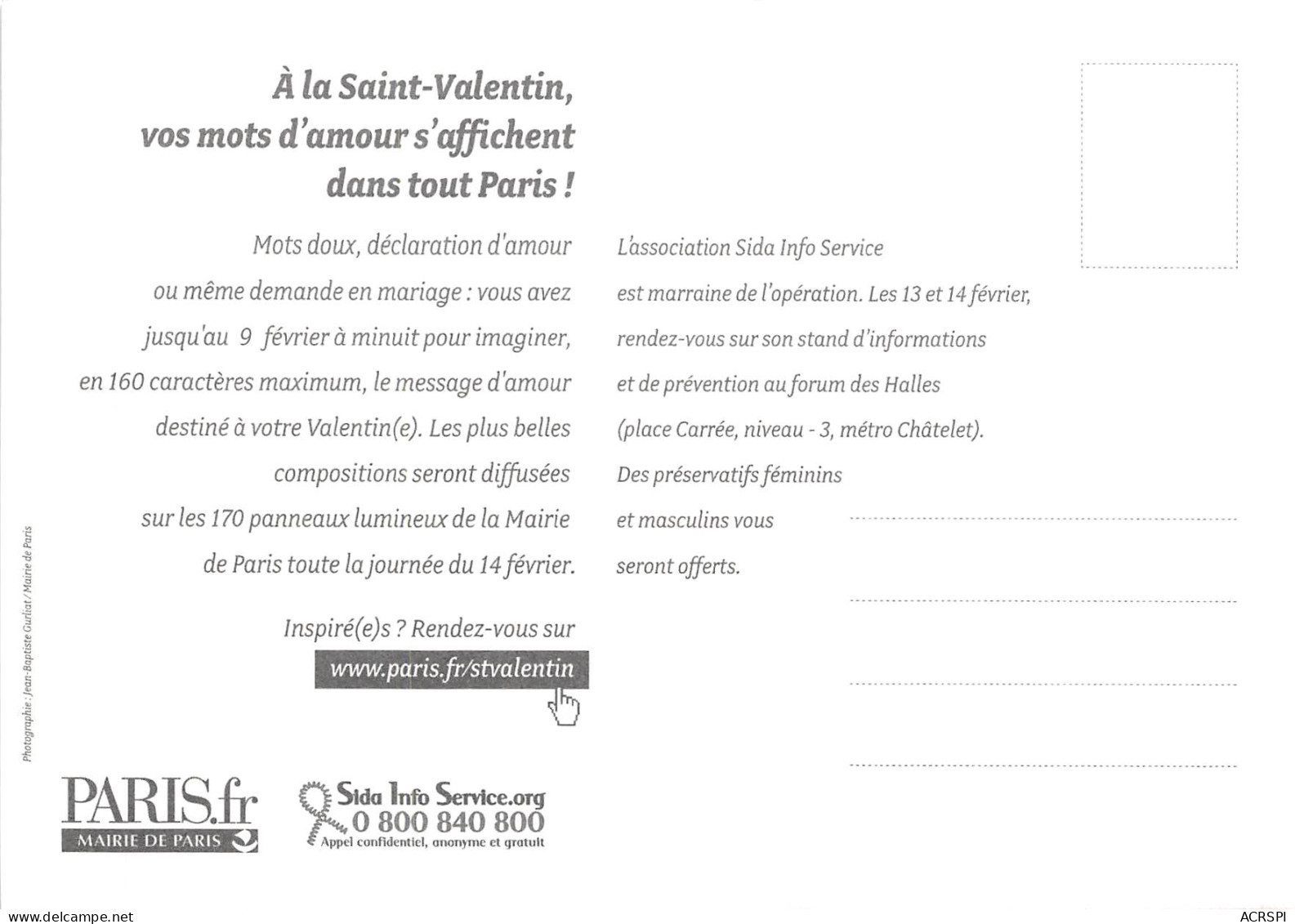 A La Saint Valentin Vos Mots D Amour S Affichent Dans Tout Paris 3(scan Recto-verso) MB2311 - Werbepostkarten