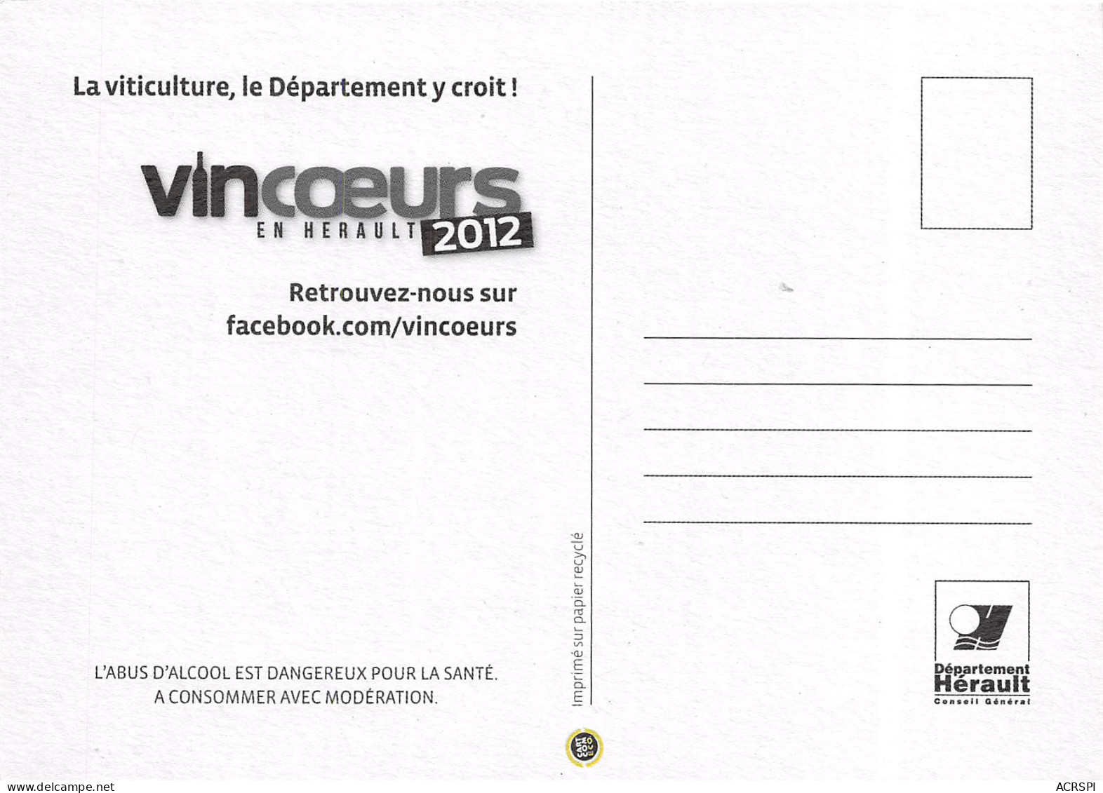 VINCOEURS EN HERAULT 2012 25(scan Recto-verso) MB2311 - Werbepostkarten