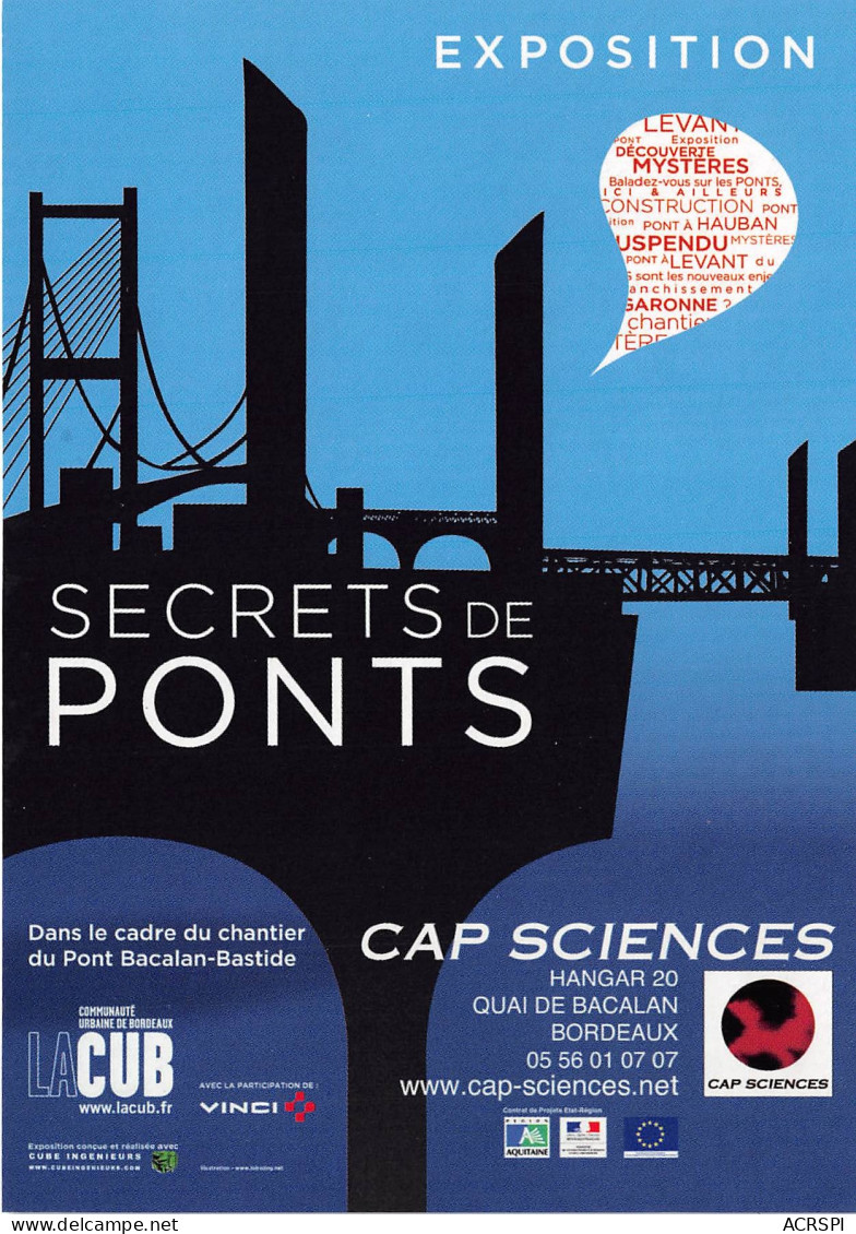 Secrets De Ponts CAP SCIENCES EXPOSITION 26(scan Recto-verso) MB2311 - Werbepostkarten