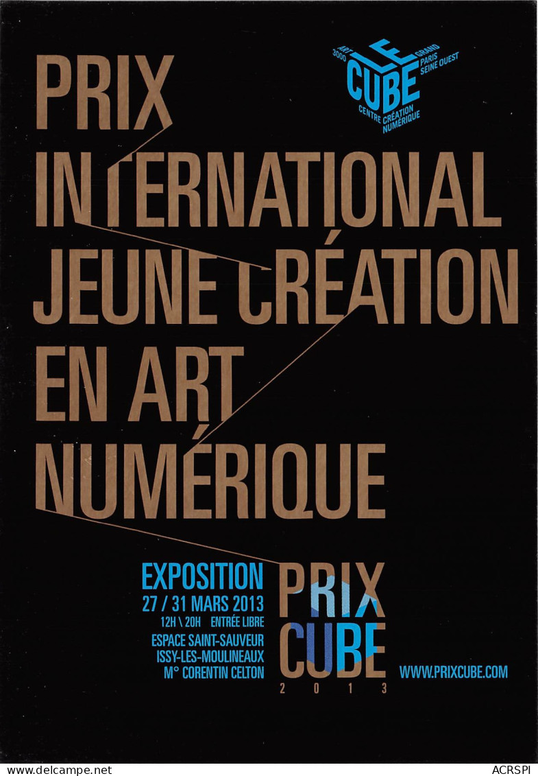 PRIX CUBE Prix International Jeune Creation En Art Numerique 11(scan Recto-verso) MB2312 - Werbepostkarten