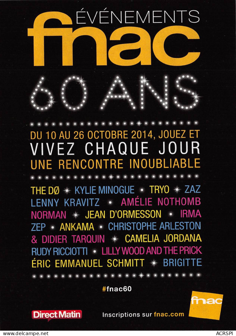 Evenement FNAC 60 Ans 4(scan Recto-verso) MB2313 - Werbepostkarten