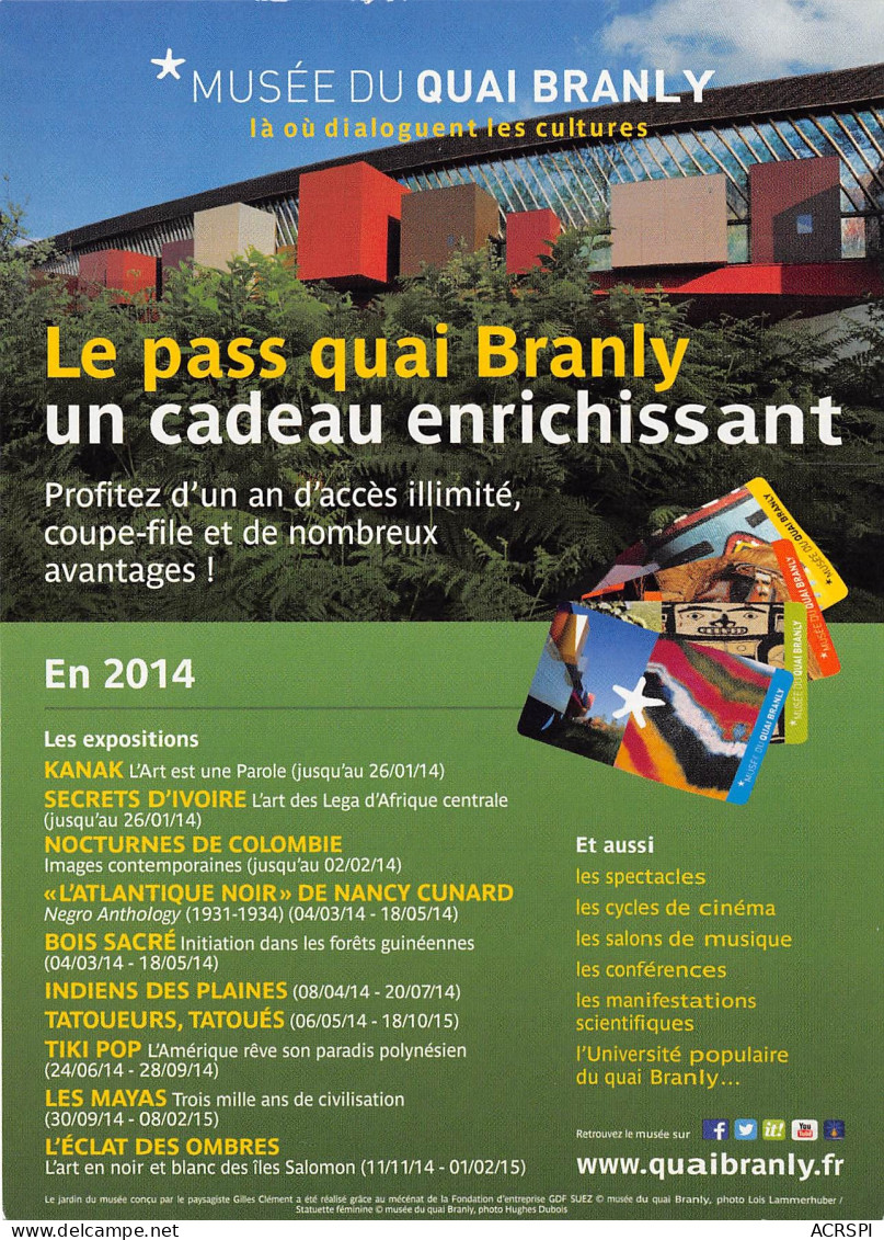 MUSEE DU QUAI BRANLY PARIS 15(scan Recto-verso) MB2313 - Advertising