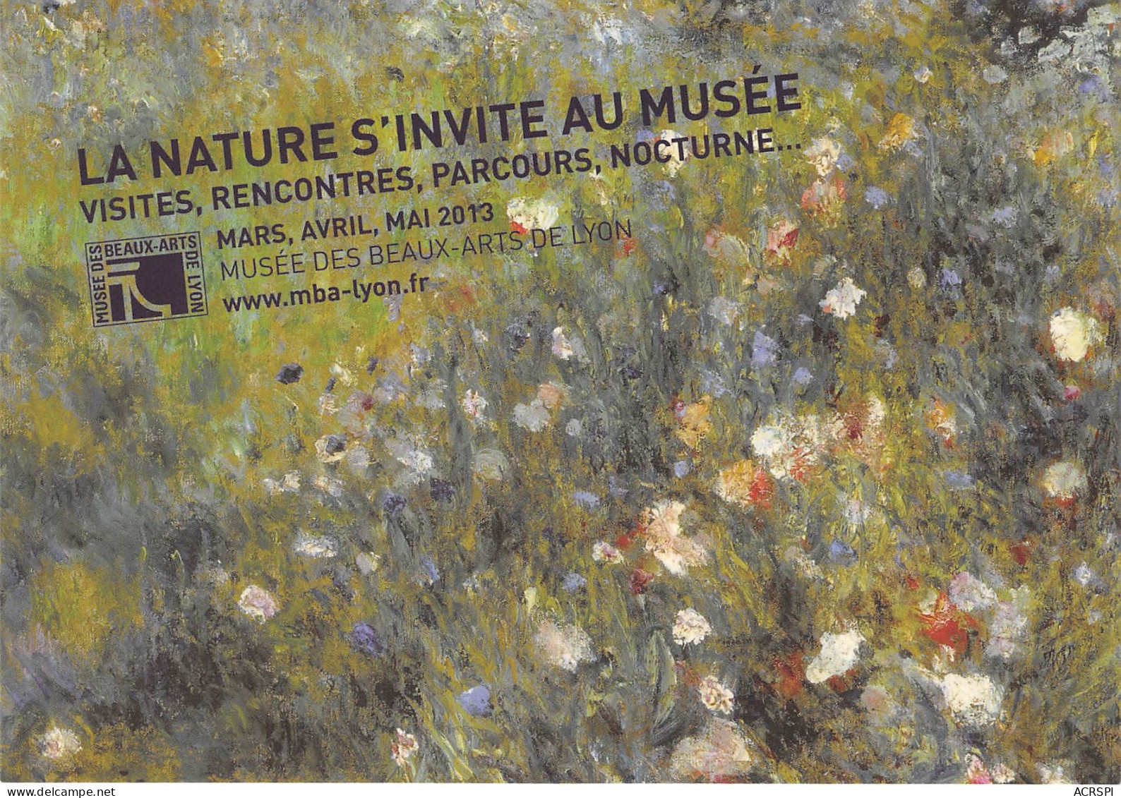 LA NATURE S INVITE AU MUSEE Visites Rencontres Parcours Nocturne Musee Des Beaux Arts De LYON 5(scan Recto-verso) MB2315 - Werbepostkarten