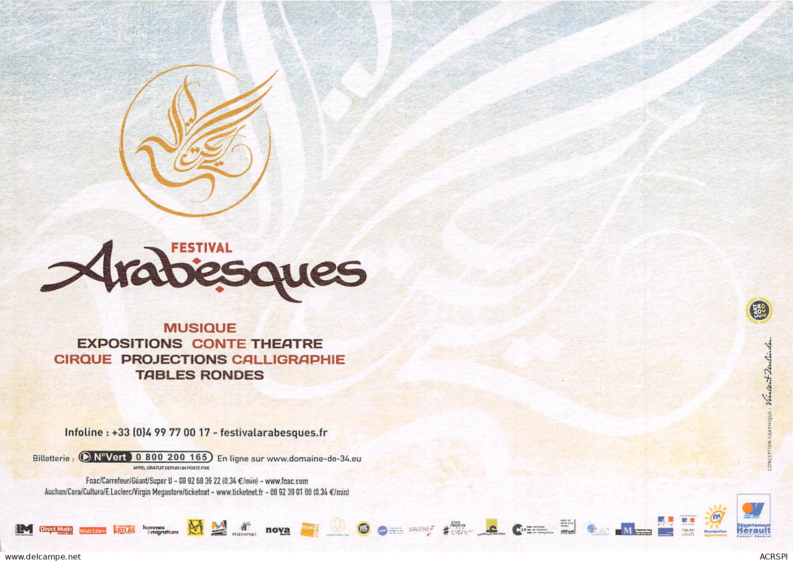 ARABESQUES Festival Domaine  Do Herault Montpellier 11(scan Recto-verso) MB2315 - Advertising