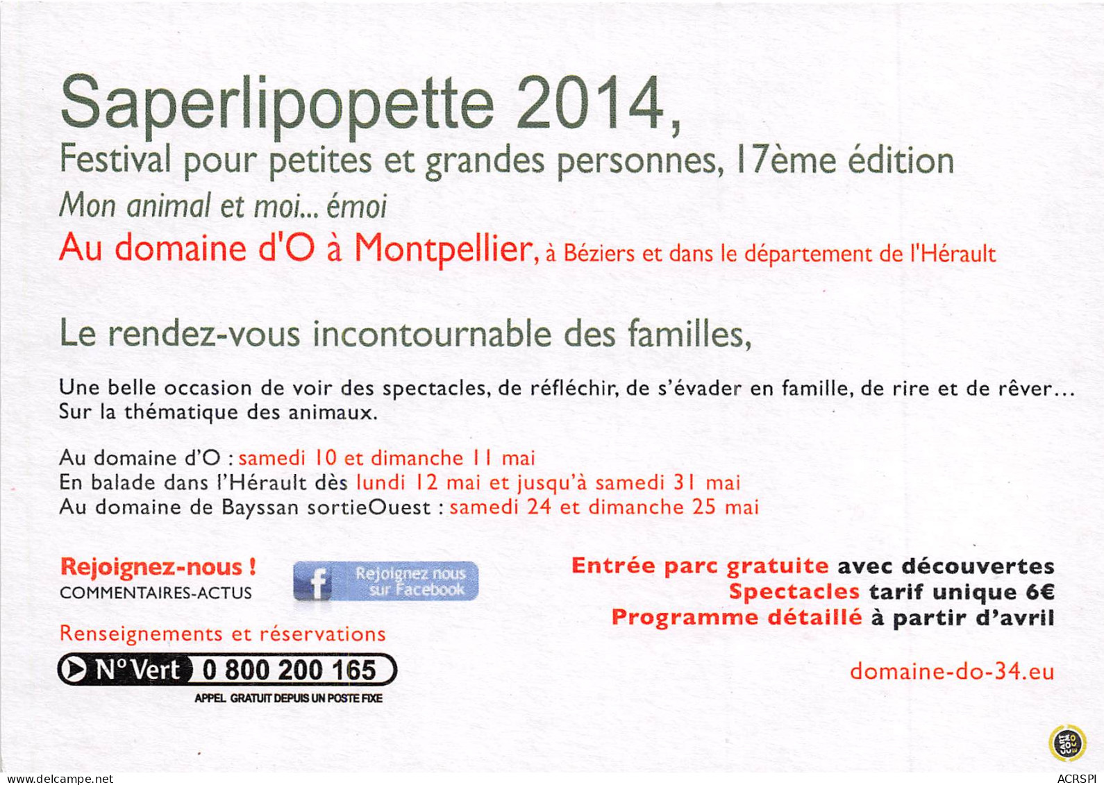 Les Saisons Du Domaine D O Saperlipopette Herault 13(scan Recto-verso) MB2315 - Werbepostkarten