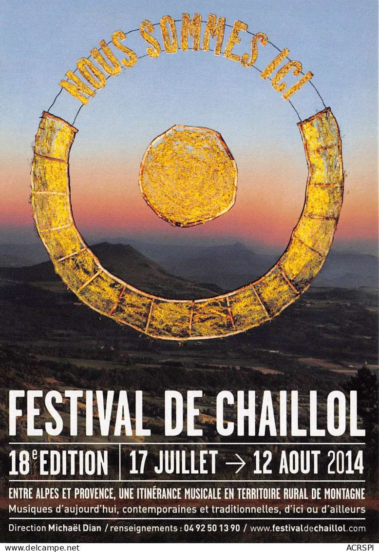 FESTIVAL DE CHAILLOL 12 Aout 2014 24(scan Recto-verso) MB2315 - Werbepostkarten