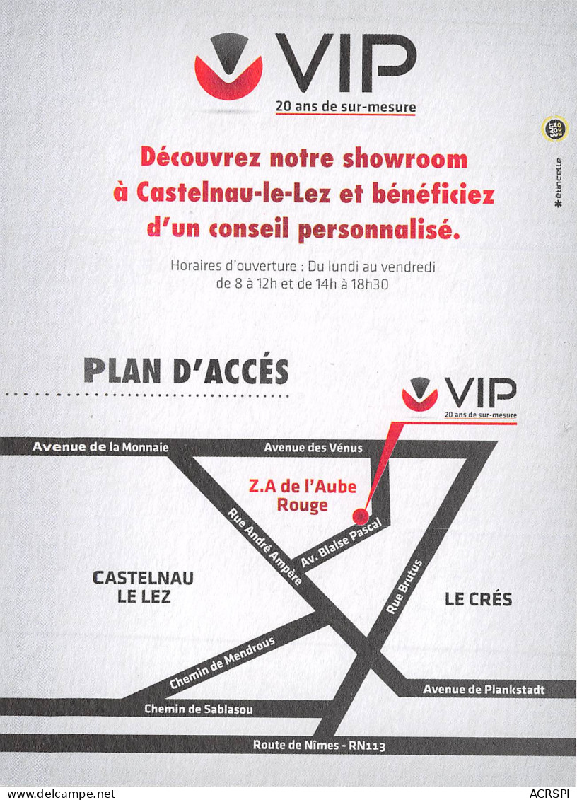 VIP 20 Ans De Sur Mesure CASTELNAU LE REZ 13(scan Recto-verso) MB2316 - Advertising