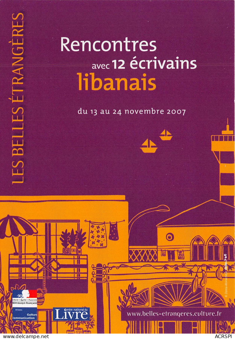 Rencontres Avec 12 Ecrivains LIBANAIS Les Belles Etrangeres 14(scan Recto-verso) MB2318 - Werbepostkarten