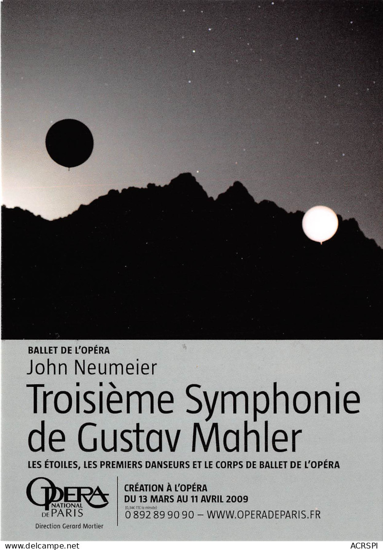 BALLET DE L OPERA JOHN NEUMEIER Troisiele Symphonie De Gustav Mahler 7(scan Recto-verso) MB2318 - Werbepostkarten