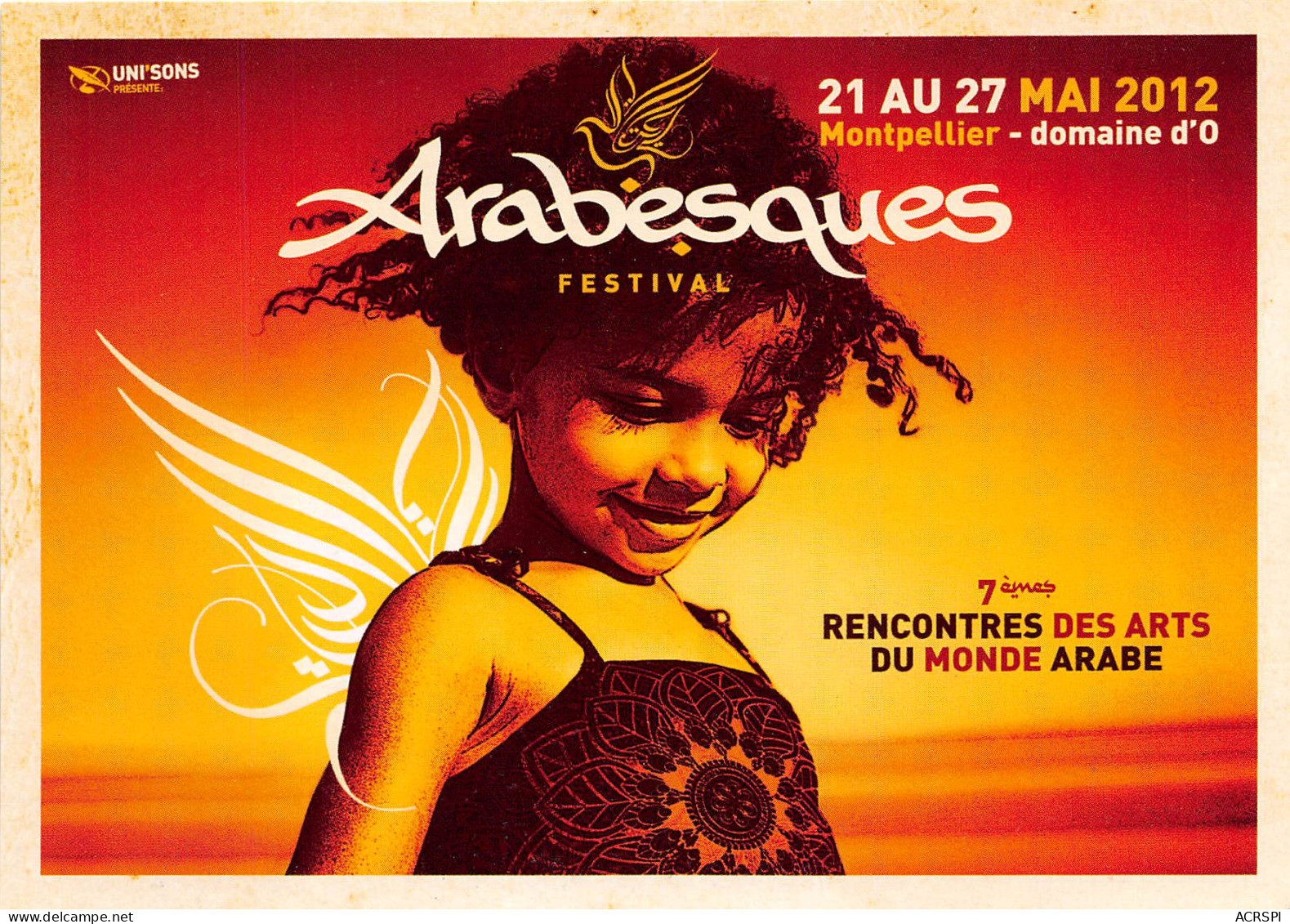 ARABESQUE FESTIVAL 1eme Rencontres Des Art Du Monde Montpellier 15(scan Recto-verso) MB2318 - Werbepostkarten