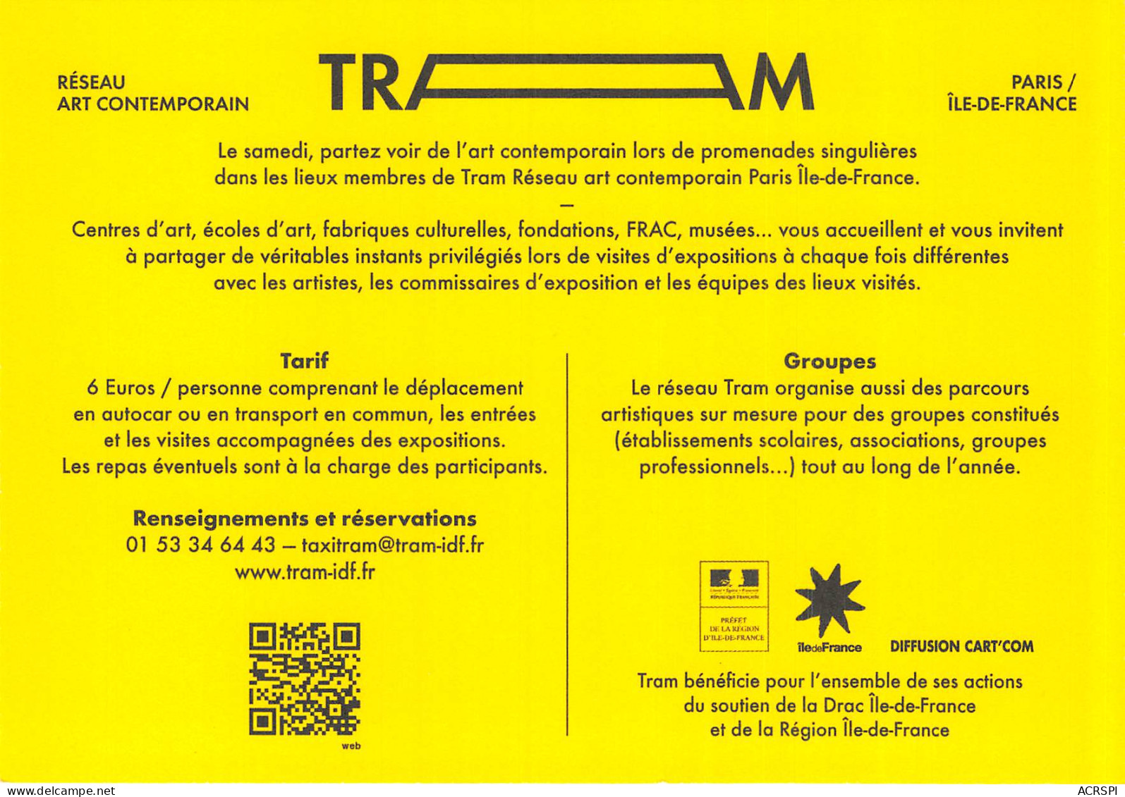 TRAM PARIS ILE DE FRANCE Reseau Art Contemporain 5(scan Recto-verso) MB2320 - Reclame